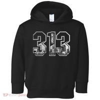 Detroit Michigan 313 Area Code Pride Skyline Toddler Hoodie thumb 0