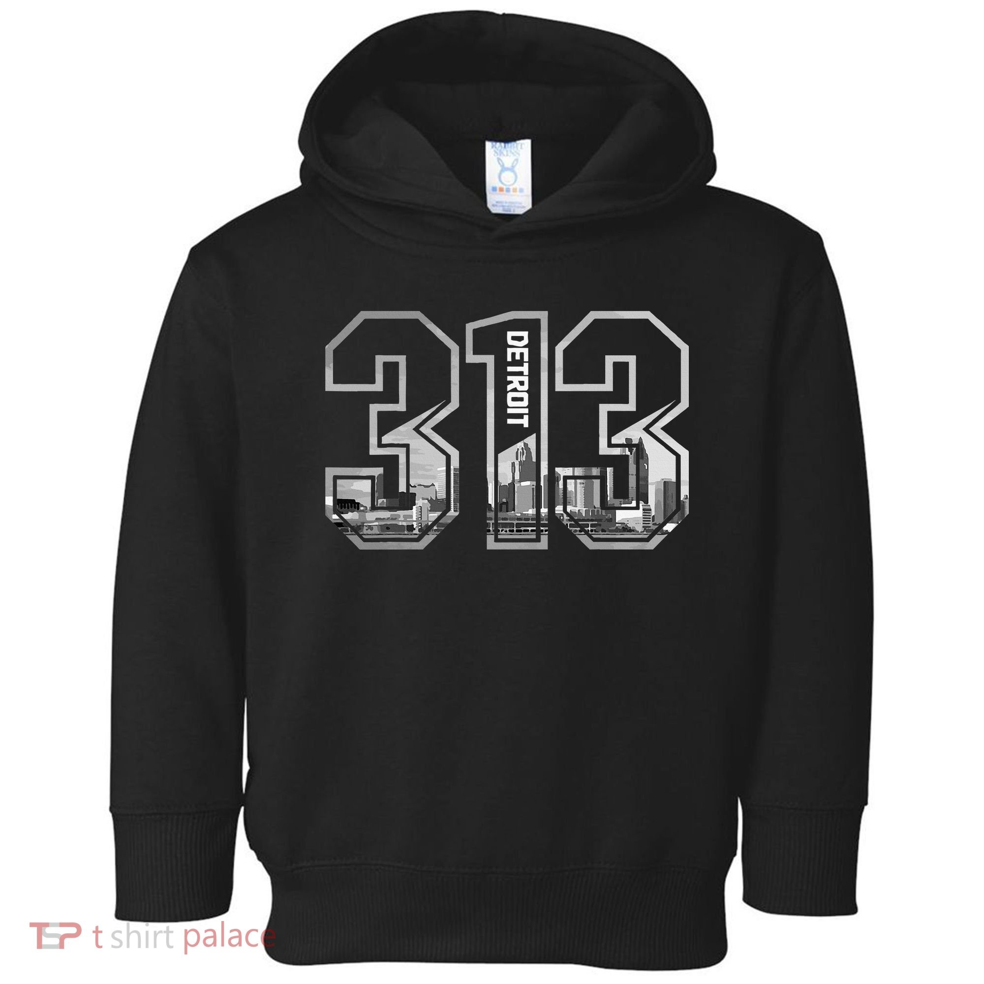 Detroit Michigan 313 Area Code Pride Skyline Toddler Hoodie