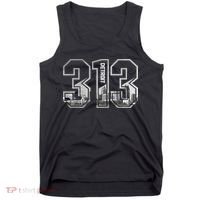 Detroit Michigan 313 Area Code Pride Skyline Tank Top thumb 0