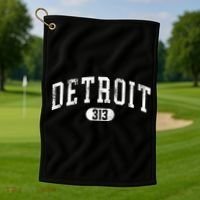 Detroit Michigan Area Code 313 Souvenir Golf Towel thumb 1