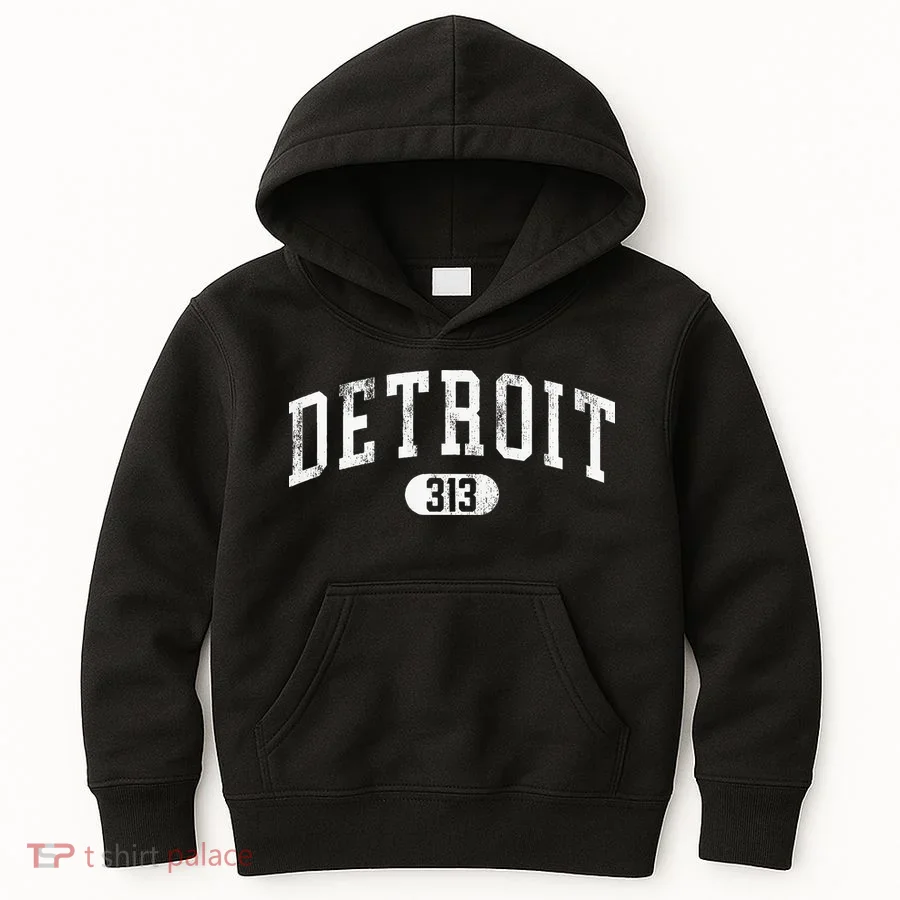 Detroit Michigan Area Code 313 Souvenir Kids Hoodie