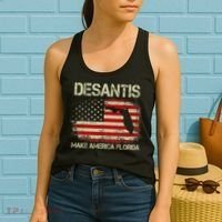 DeSantis Make America Florida US Flag Women's Tank Top thumb 2