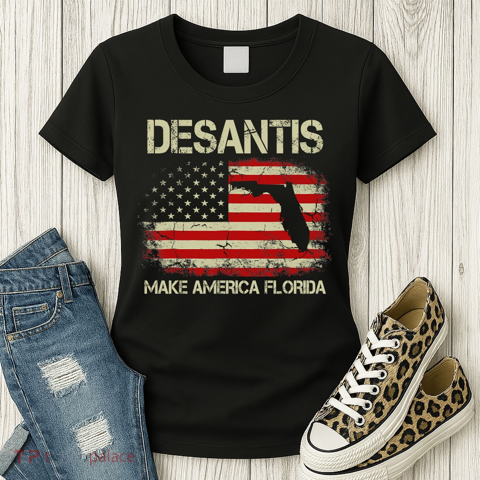 DeSantis Make America Florida US Flag Women's T-Shirt