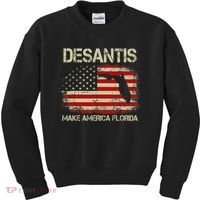 DeSantis Make America Florida US Flag Kids Sweatshirt thumb 0