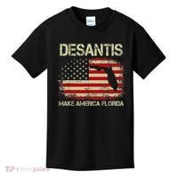 DeSantis Make America Florida US Flag Kids T-Shirt thumb 0