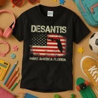 DeSantis Make America Florida US Flag Kids T-Shirt thumb 3