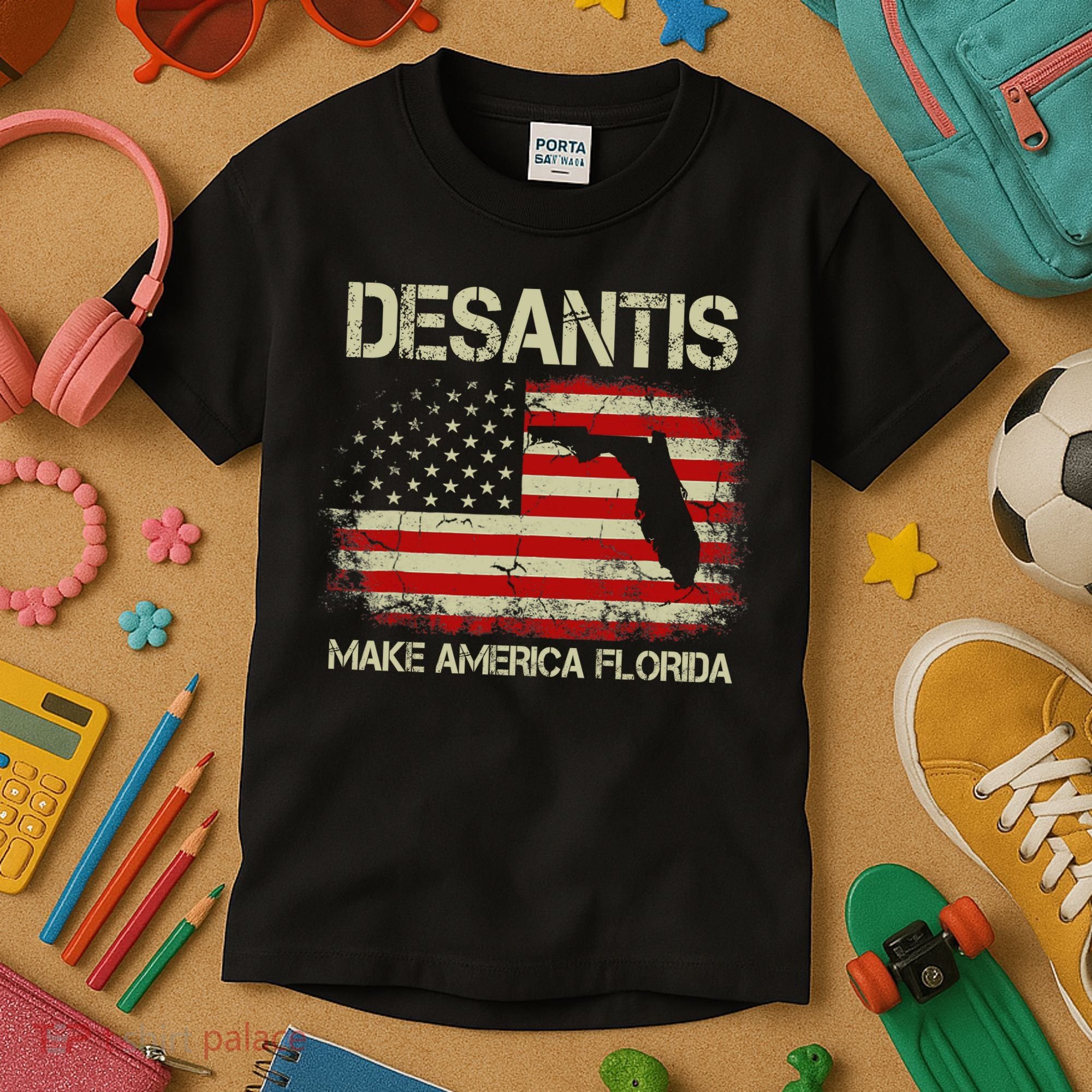 DeSantis Make America Florida US Flag Kids T-Shirt