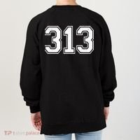 Detroit Michigan Area Code 313 Front And Back Women's Sweatshirt thumb 1