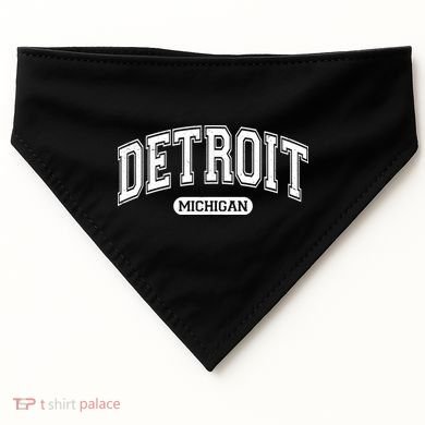 Detroit Michigan Area Code 313 Front And Back USA-Made Doggie Bandana