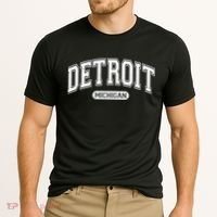 Detroit Michigan Area Code 313 Front And Back Cooling Performance Crew T-Shirt thumb 2