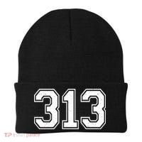 Detroit Michigan Area Code 313 Front And Back Beanie thumb 1