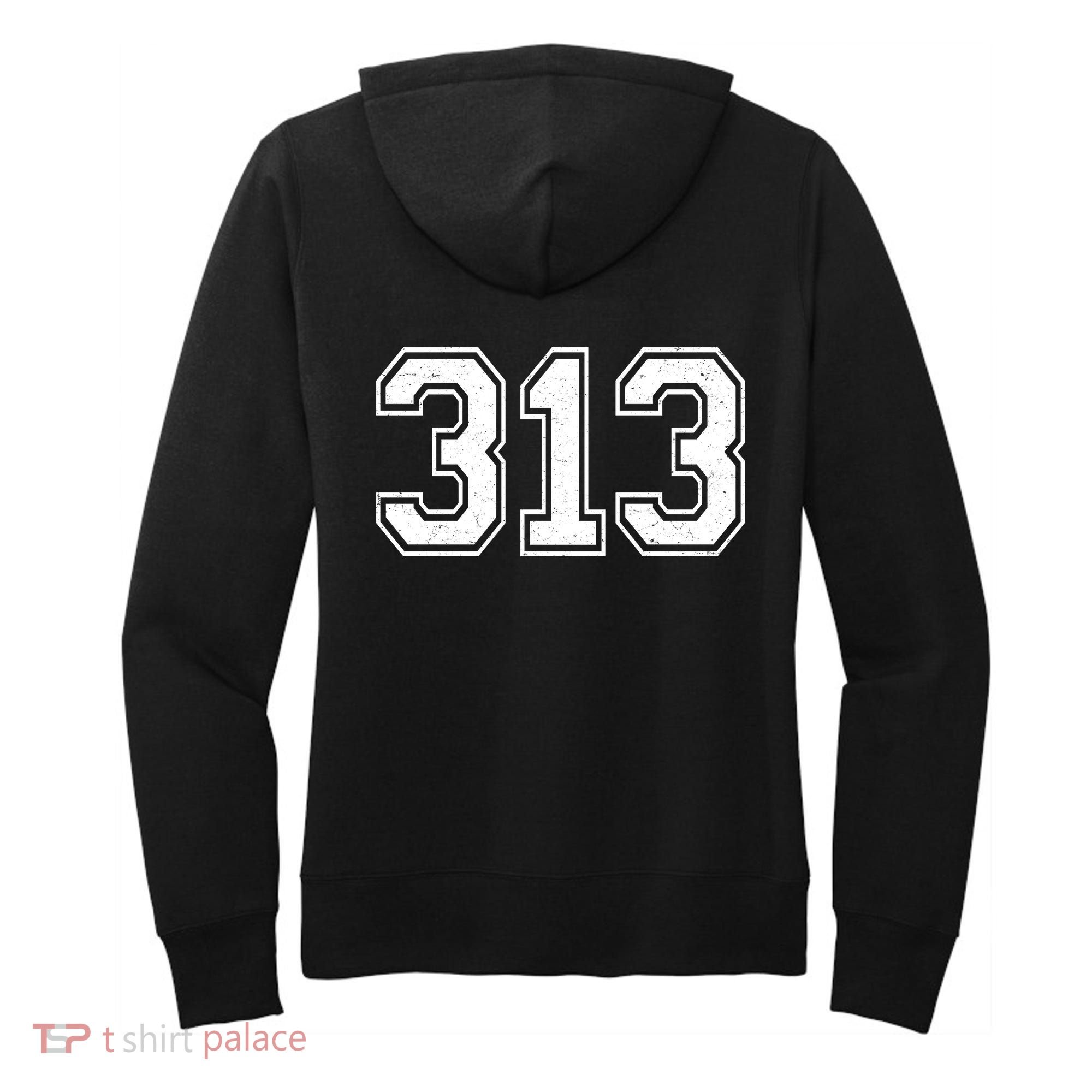 Detroit Michigan Area Code 313 Front And Back Women's Hoodie