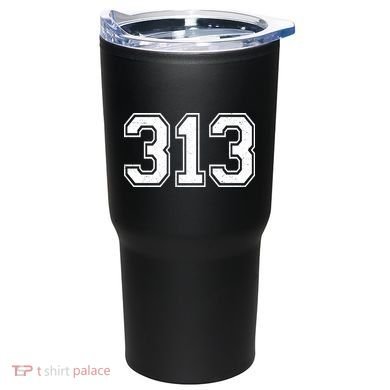 Detroit Michigan Area Code 313 Front And Back Tumbler back