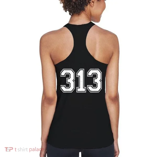 Detroit Michigan Area Code 313 Front And Back Women's Tank Top