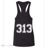 Detroit Michigan Area Code 313 Front And Back Women's Tank Top thumb 4