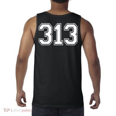 Detroit Michigan Area Code 313 Front And Back Tank Top back