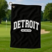 Detroit Michigan Area Code 313 Front And Back Golf Towel thumb 1