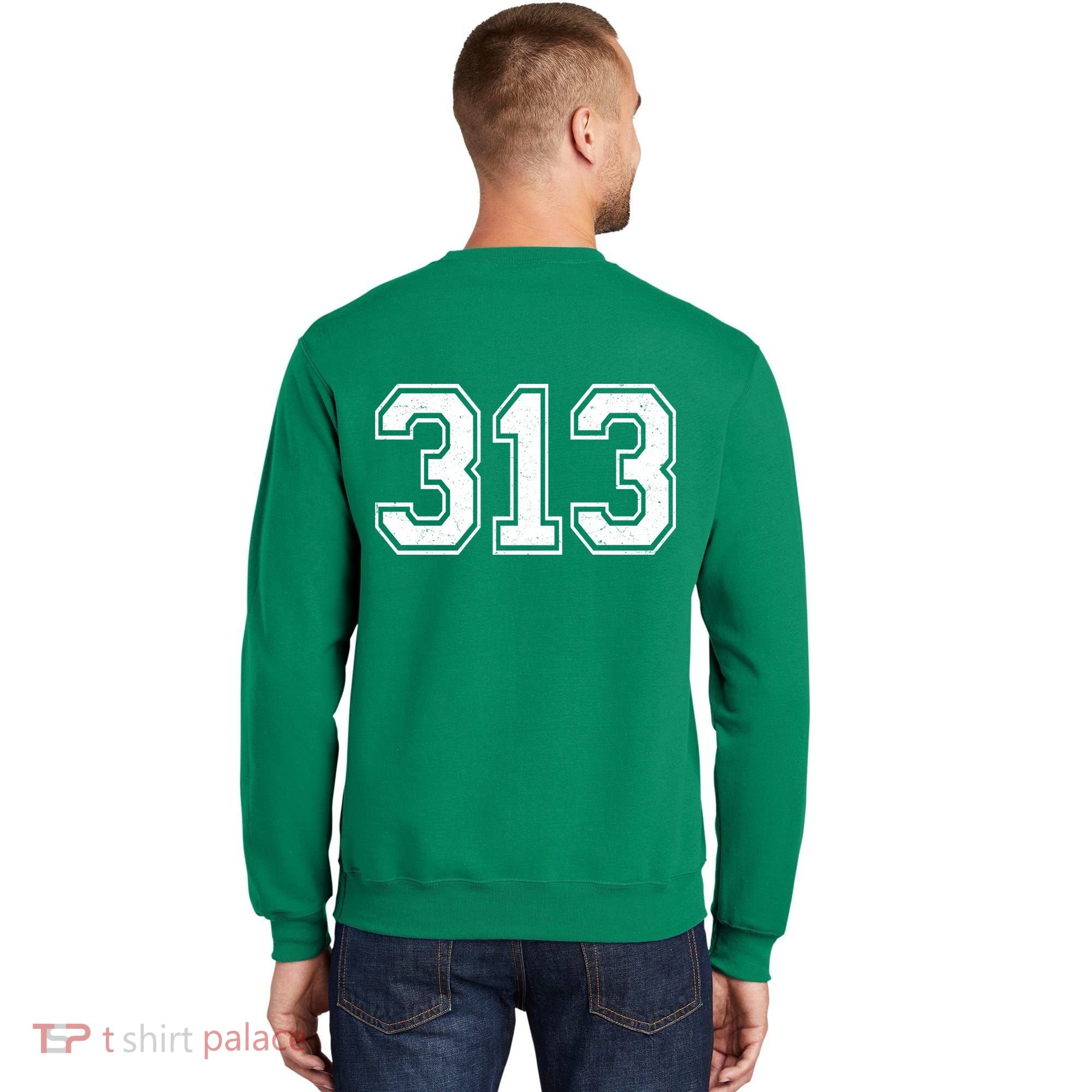 Detroit Michigan Area Code 313 Front And Back Sweatshirt