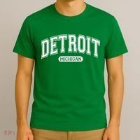 Detroit Michigan Area Code 313 Front And Back T-Shirt thumb 3