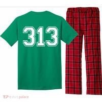 Detroit Michigan Area Code 313 Front And Back Pajama Set thumb 1