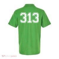 Detroit Michigan Area Code 313 Front And Back Polo thumb 1