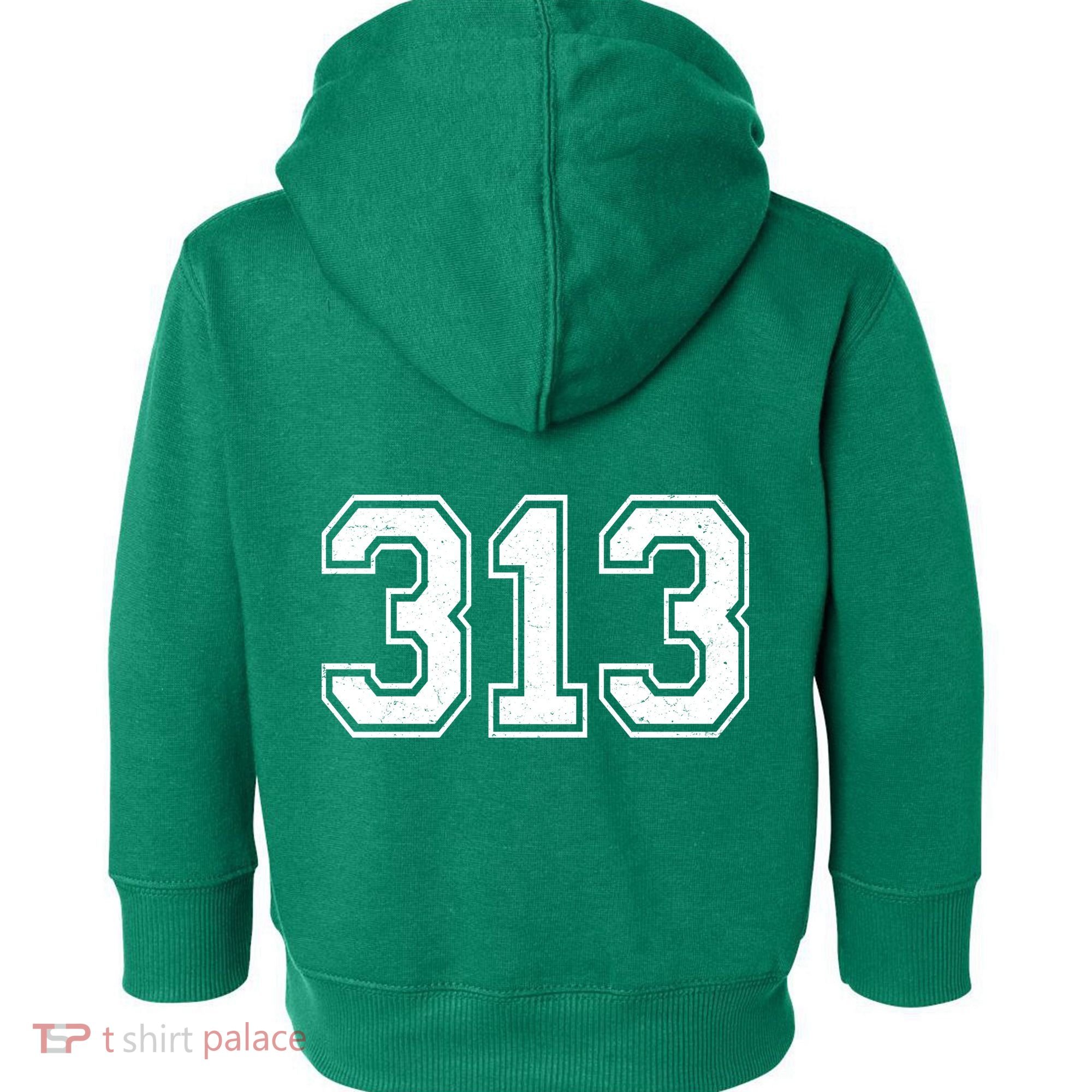 Detroit Michigan Area Code 313 Front And Back Toddler Hoodie