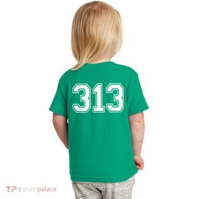 Detroit Michigan Area Code 313 Front And Back Toddler T-Shirt back