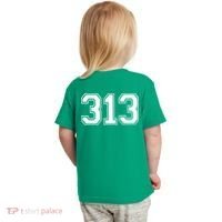 Detroit Michigan Area Code 313 Front And Back Toddler T-Shirt thumb 1