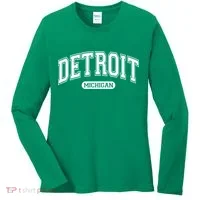 Detroit Michigan Area Code 313 Front And Back Women's Long Sleeve Shirt thumb 0