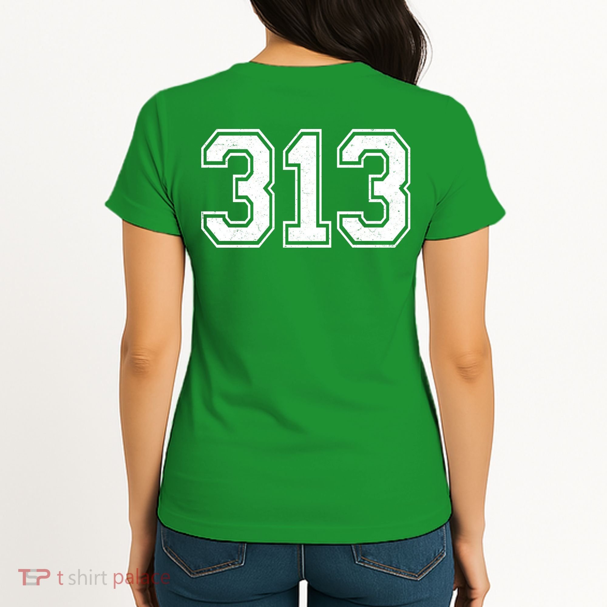 Detroit Michigan Area Code 313 Front And Back Women's T-Shirt