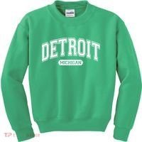 Detroit Michigan Area Code 313 Front And Back Kids Sweatshirt thumb 0