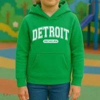 Detroit Michigan Area Code 313 Front And Back Kids Hoodie thumb 3