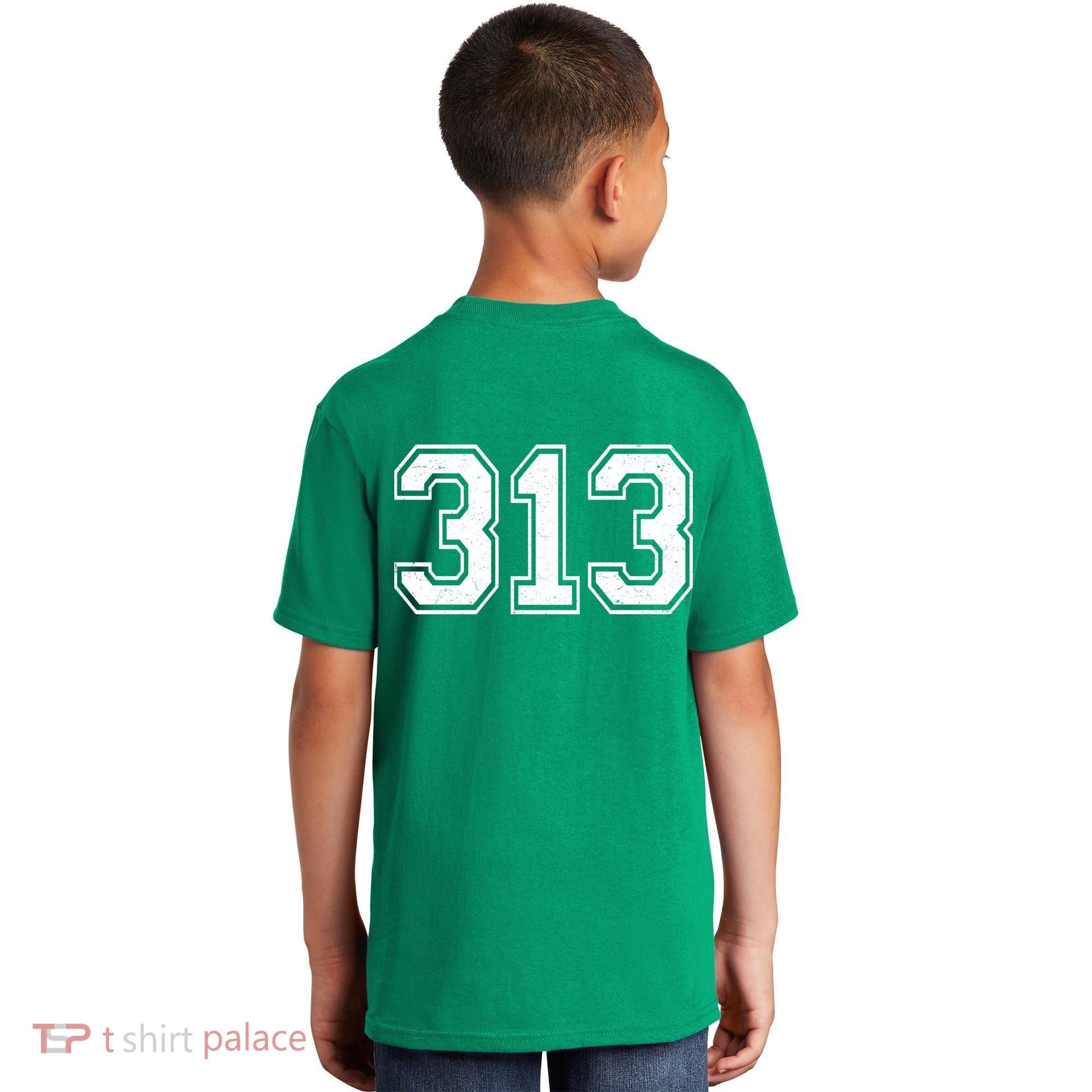 Detroit Michigan Area Code 313 Front And Back Kids T-Shirt