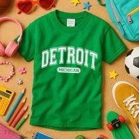Detroit Michigan Area Code 313 Front And Back Kids T-Shirt thumb 3
