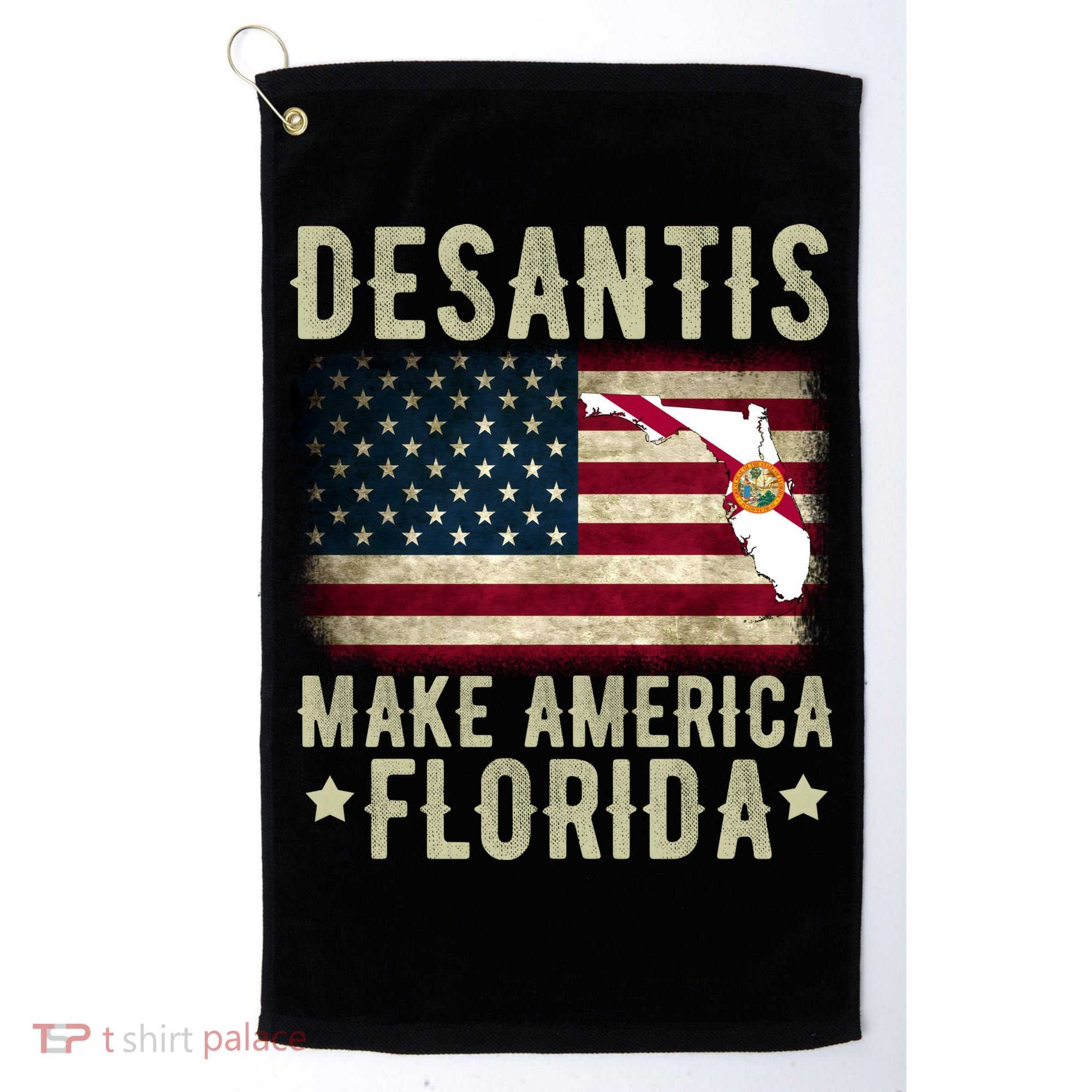 DeSantis Make America Florida US Flag Golf Towel
