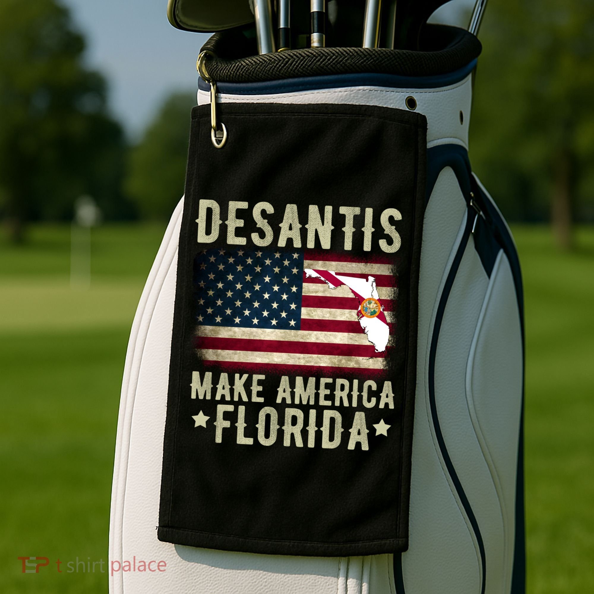 DeSantis Make America Florida US Flag Golf Towel