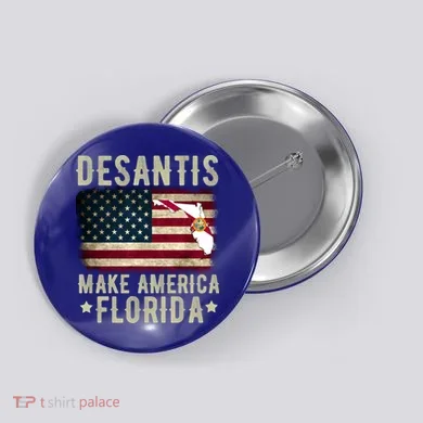 DeSantis Make America Florida US Flag Button