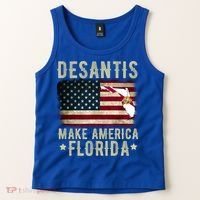 DeSantis Make America Florida US Flag Tank Top thumb 2
