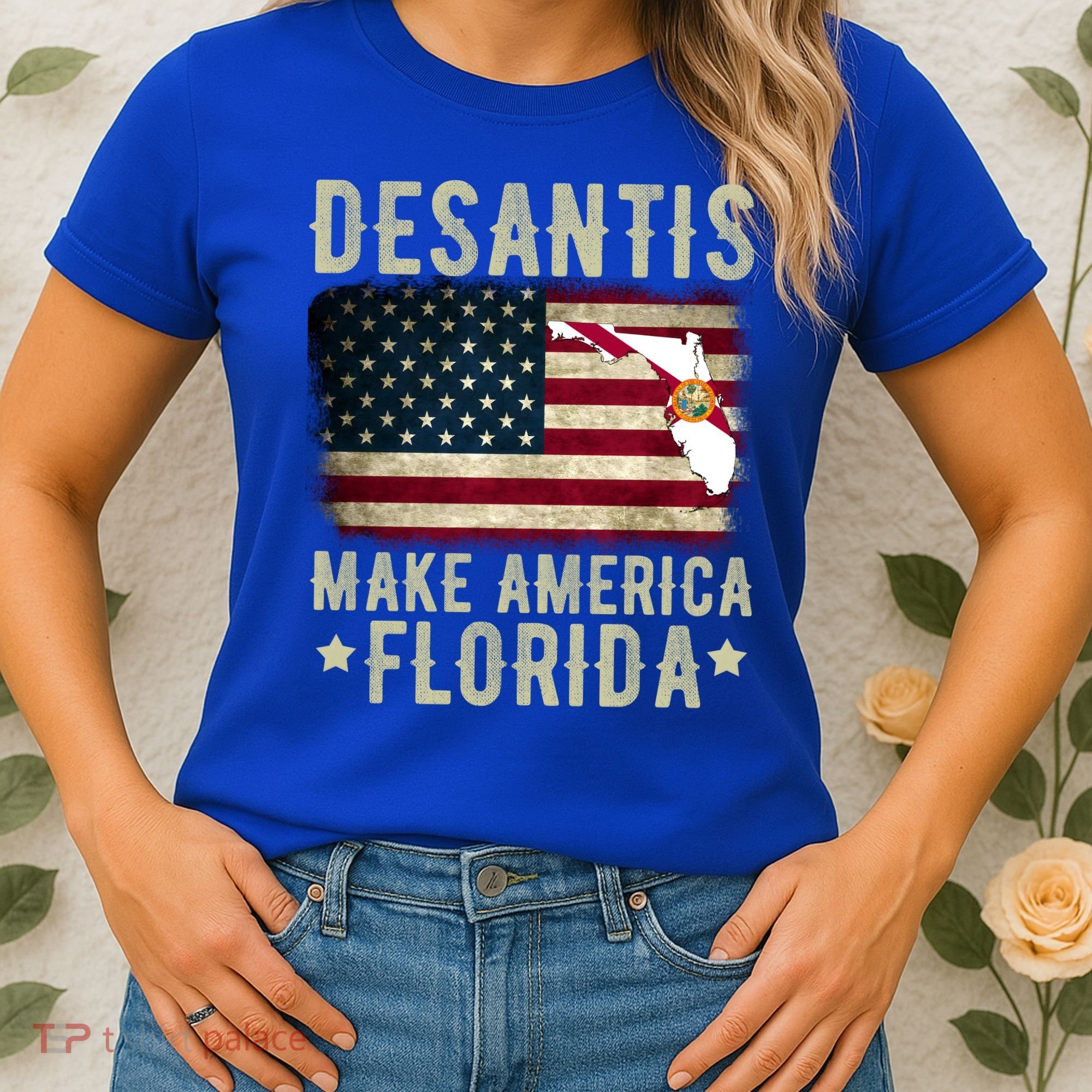 DeSantis Make America Florida US Flag Women's T-Shirt