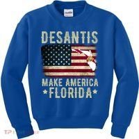 DeSantis Make America Florida US Flag Kids Sweatshirt thumb 0