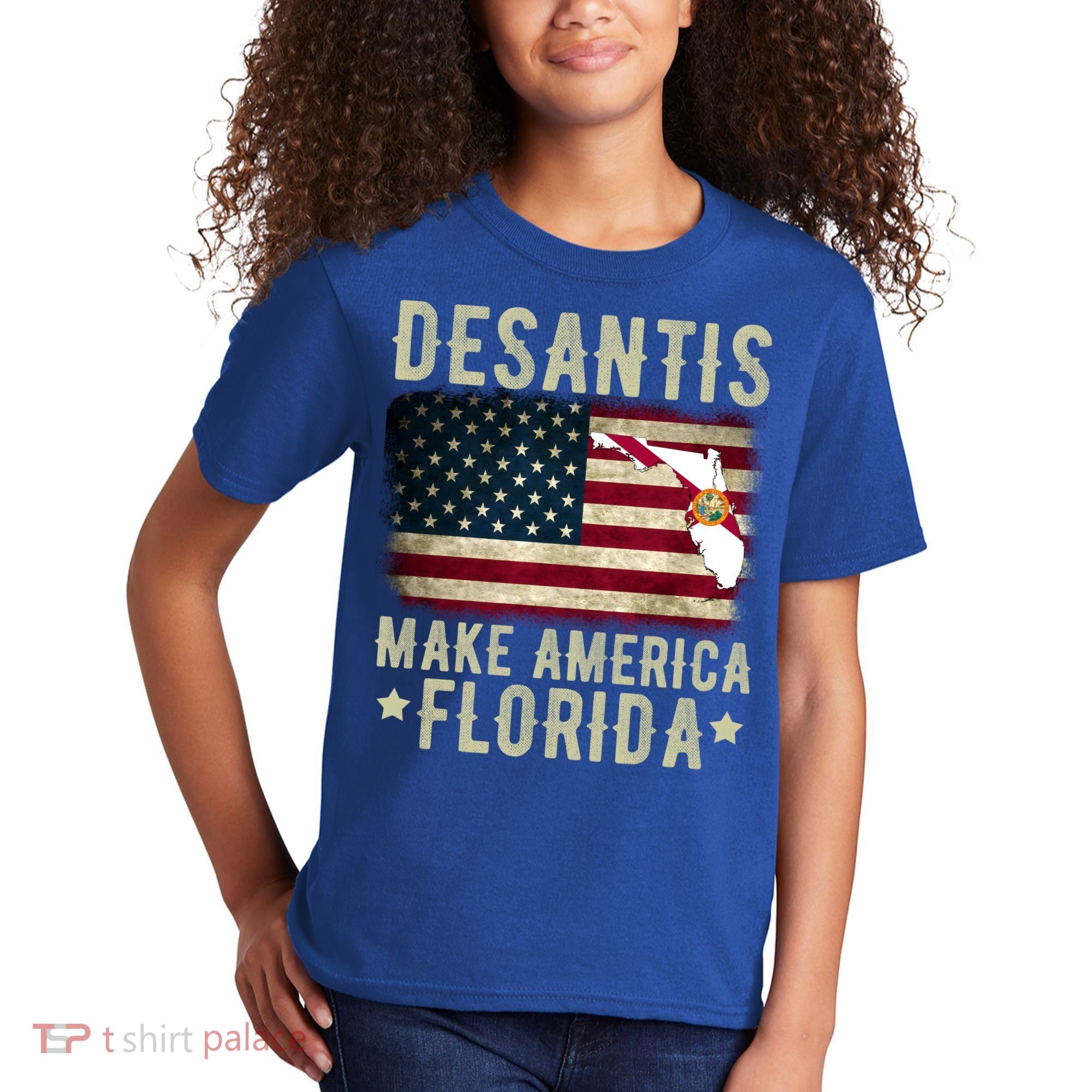 DeSantis Make America Florida US Flag Kids T-Shirt