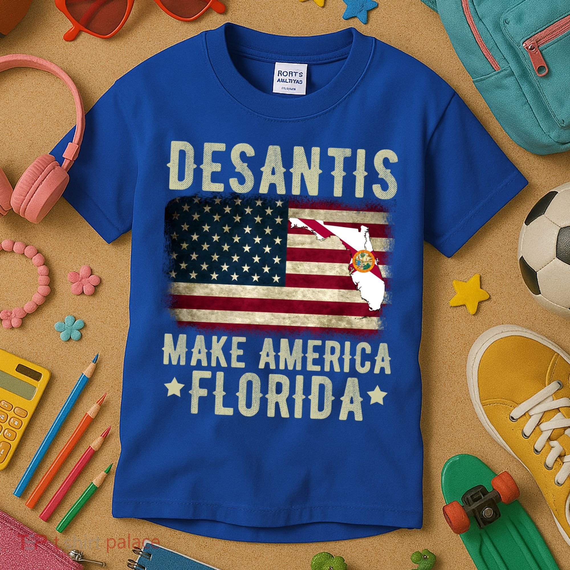 DeSantis Make America Florida US Flag Kids T-Shirt