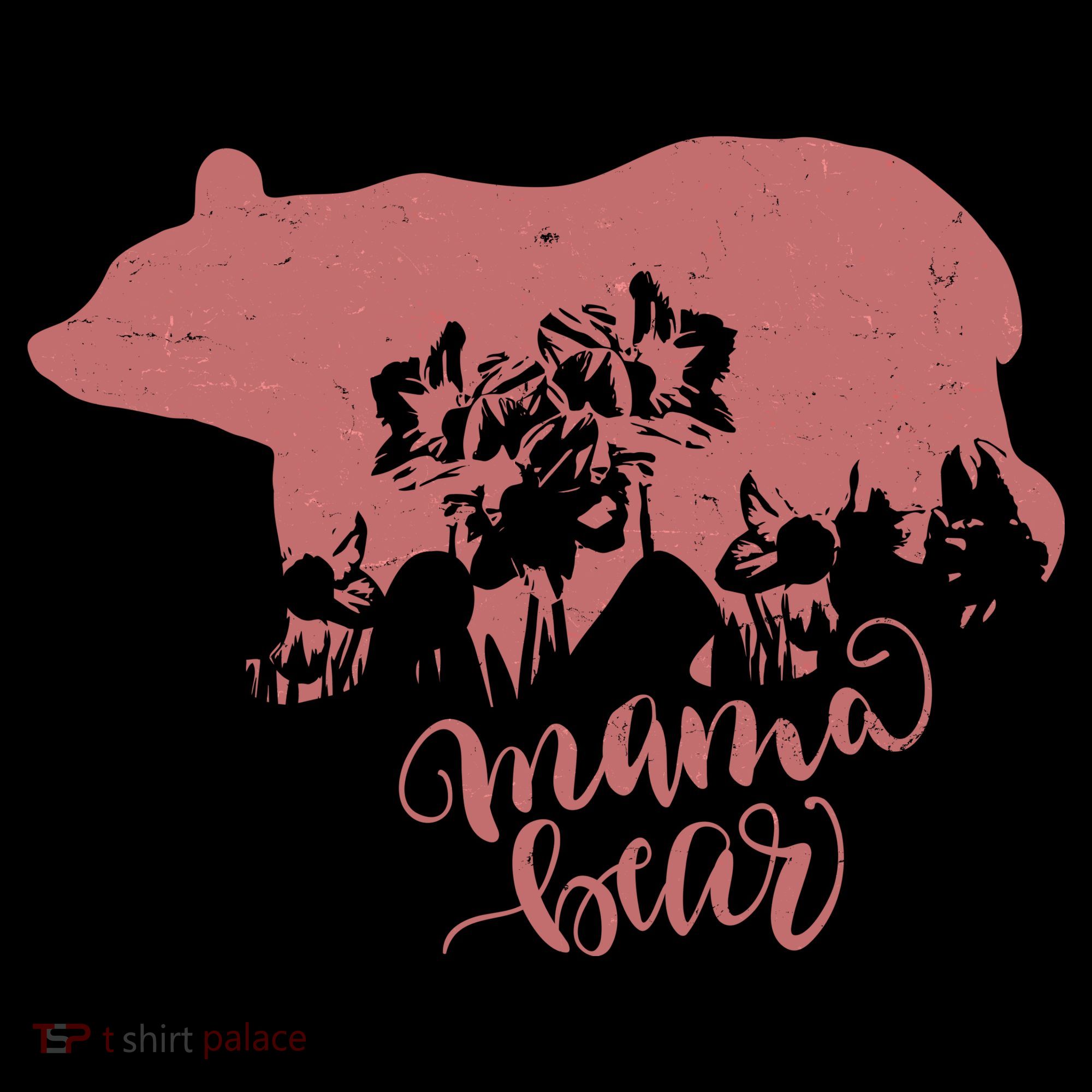Distressed Mama Bear Women's Long Sleeve Shirt