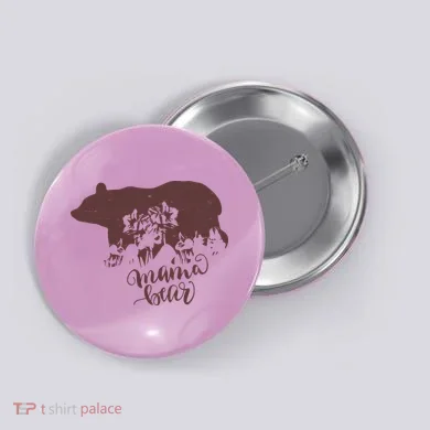 Distressed Mama Bear Button