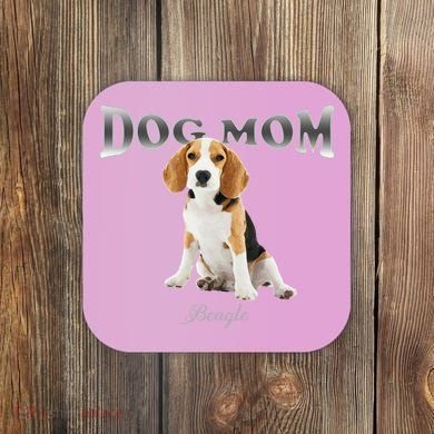 Dog Mom Beagle Designed In Watercolor Gift Coaster