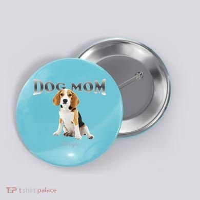 Dog Mom Beagle Designed In Watercolor Gift Button