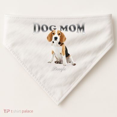 Dog Mom Beagle Designed In Watercolor Gift USA-Made Doggie Bandana
