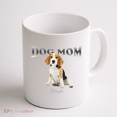 Dog Mom Beagle Designed In Watercolor Gift Coffee Mug back
