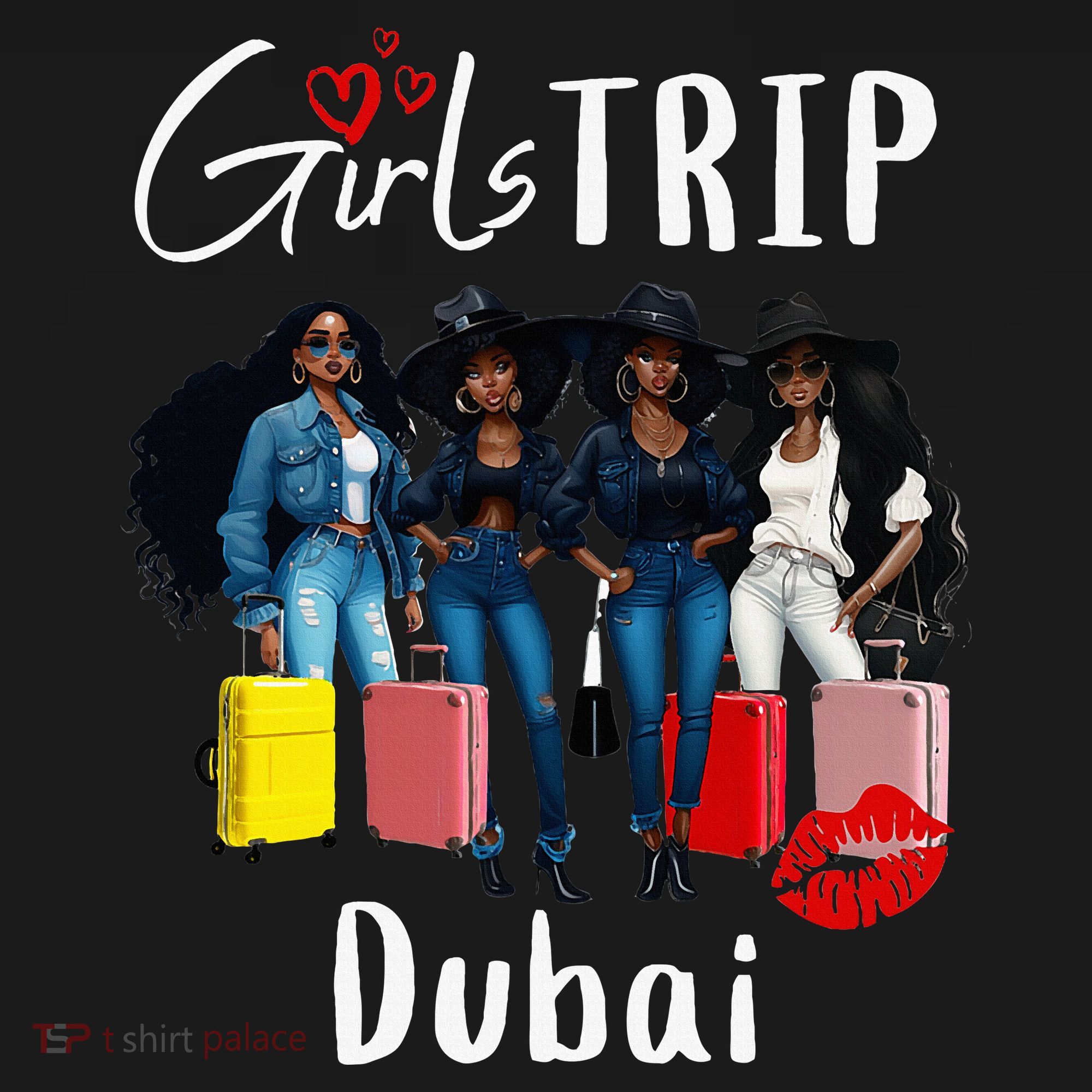 Dubai Melanin Black Women Trip Birthday Crew Vacation Women's Hoodie