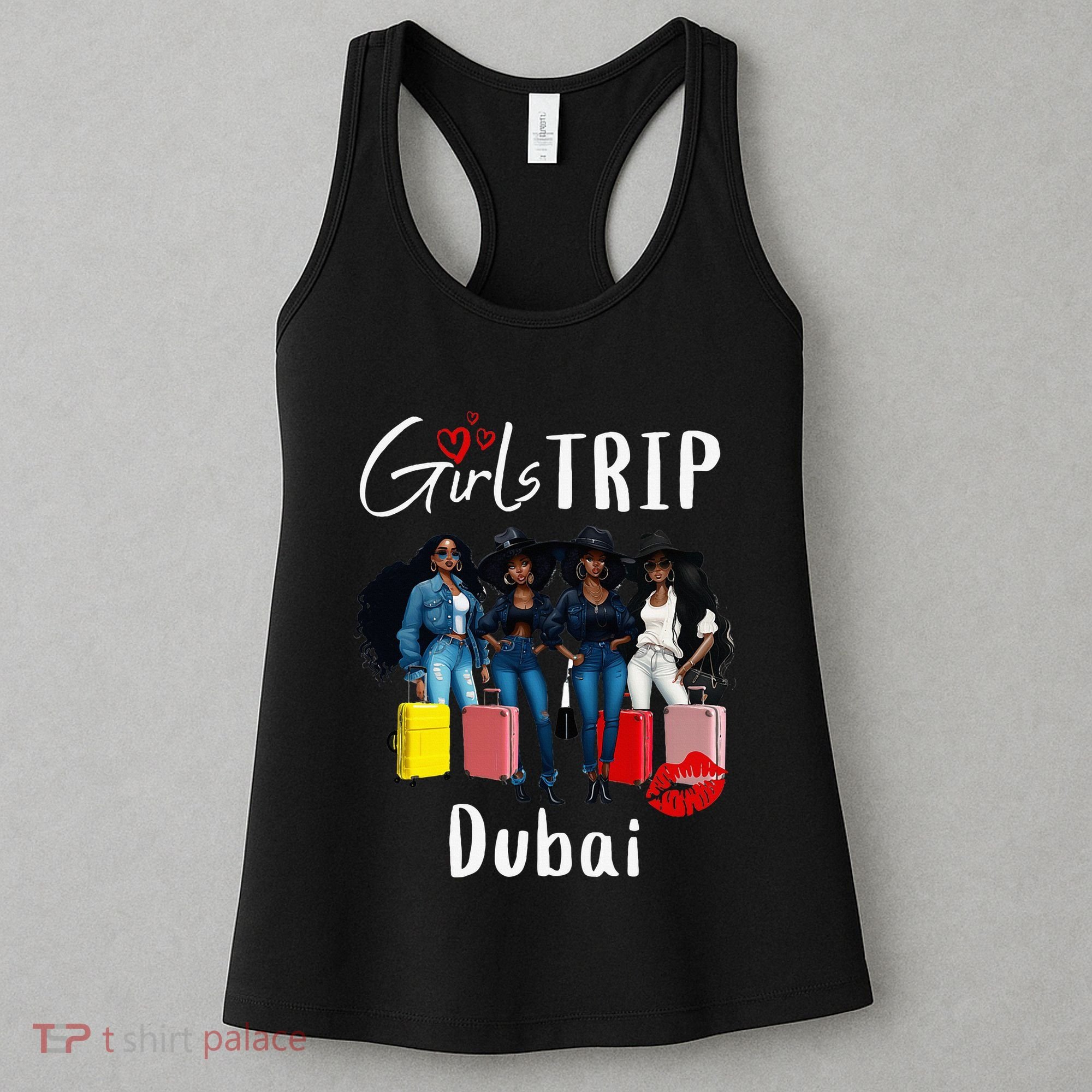 Dubai Melanin Black Women Trip Birthday Crew Vacation Women's Tank Top